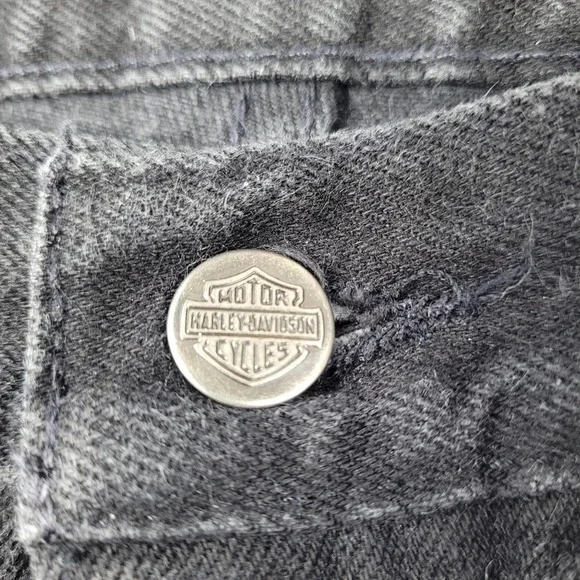 Harley Davidson Black 100% Cotton Bootcut Jeans size 4 Long - Picture 15 of 16